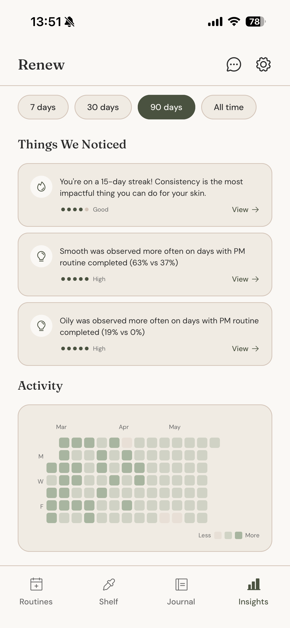 Renew app screen