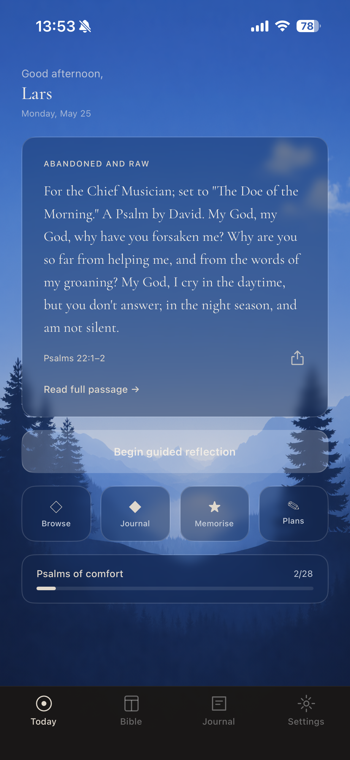 Vesper app screen