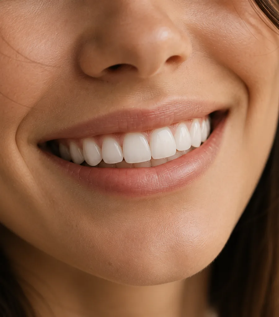 Close-up of a natural, balanced smile